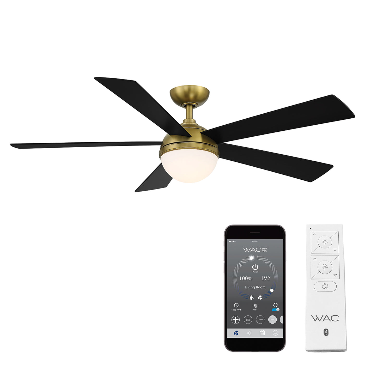 Eclipse 5-Blade LED Smart Ceiling Fan Ceiling Fan WAC Lighting