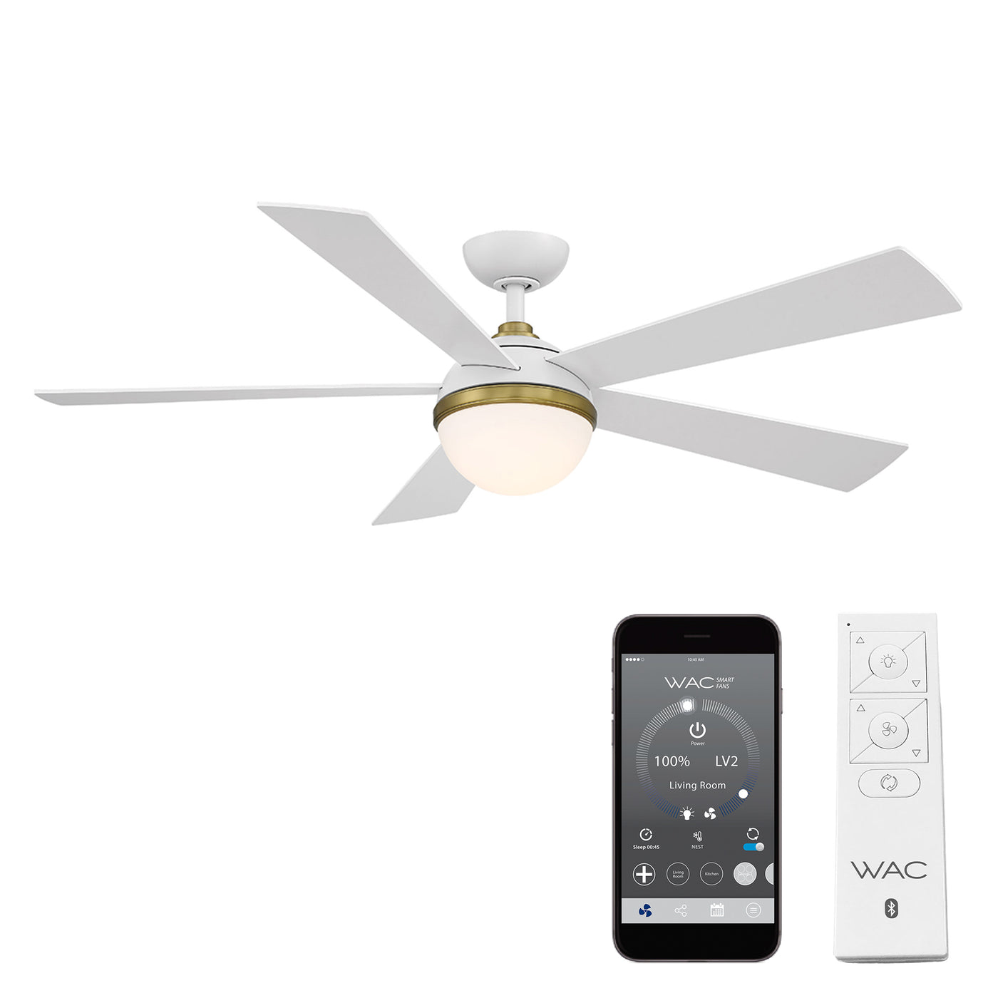 Eclipse 5-Blade LED Smart Ceiling Fan Ceiling Fan WAC Lighting