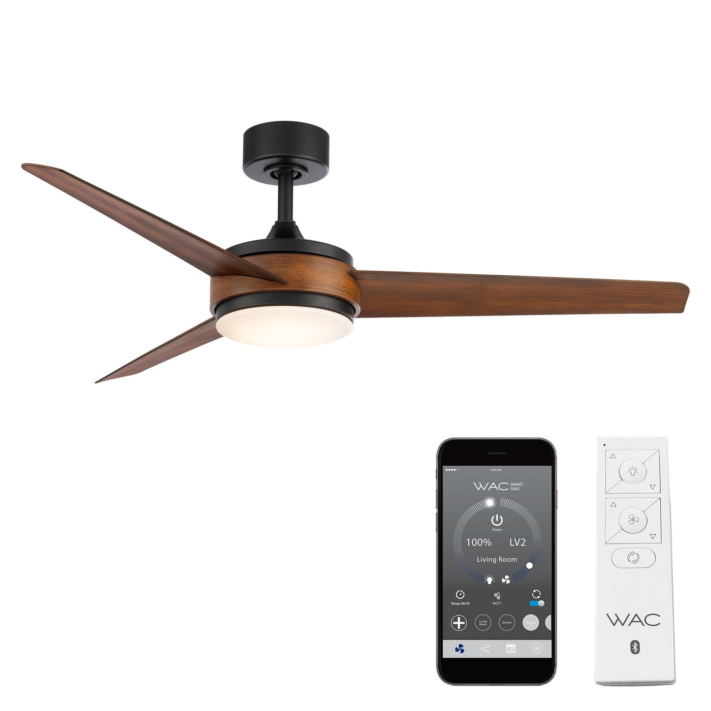 Mod 3-Blade Smart Ceiling Fan Ceiling Fan WAC Lighting