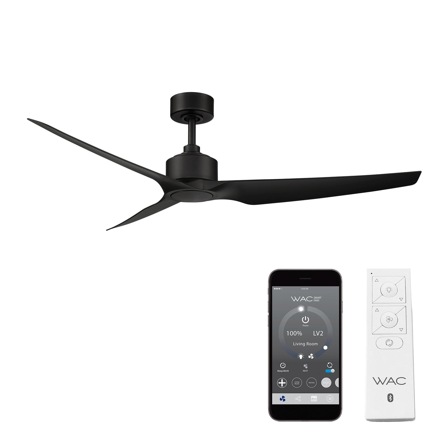 Stella 3-Blade Smart Ceiling Fan Ceiling Fan WAC Lighting