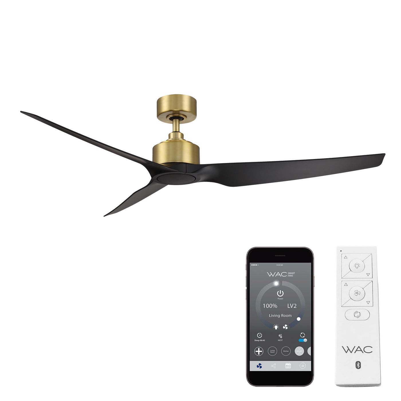 Stella 3-Blade Smart Ceiling Fan Ceiling Fan WAC Lighting