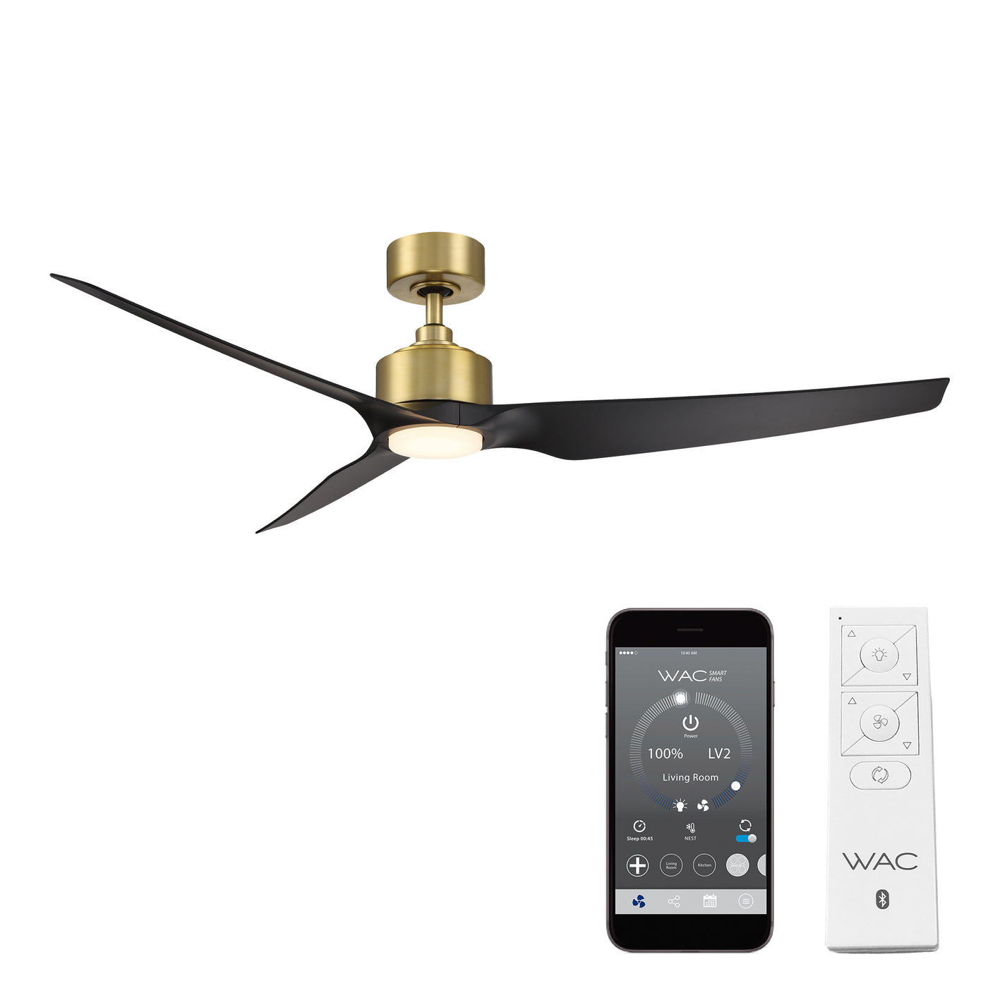 Stella 3-Blade LED Smart Ceiling Fan Ceiling Fan WAC Lighting