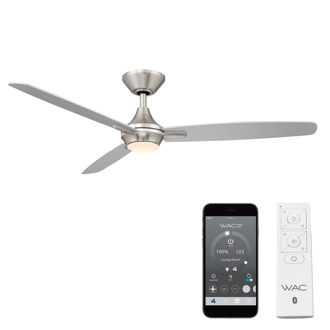 Blitzen 3-Blade LED Smart Ceiling Fan Ceiling Fan WAC Lighting