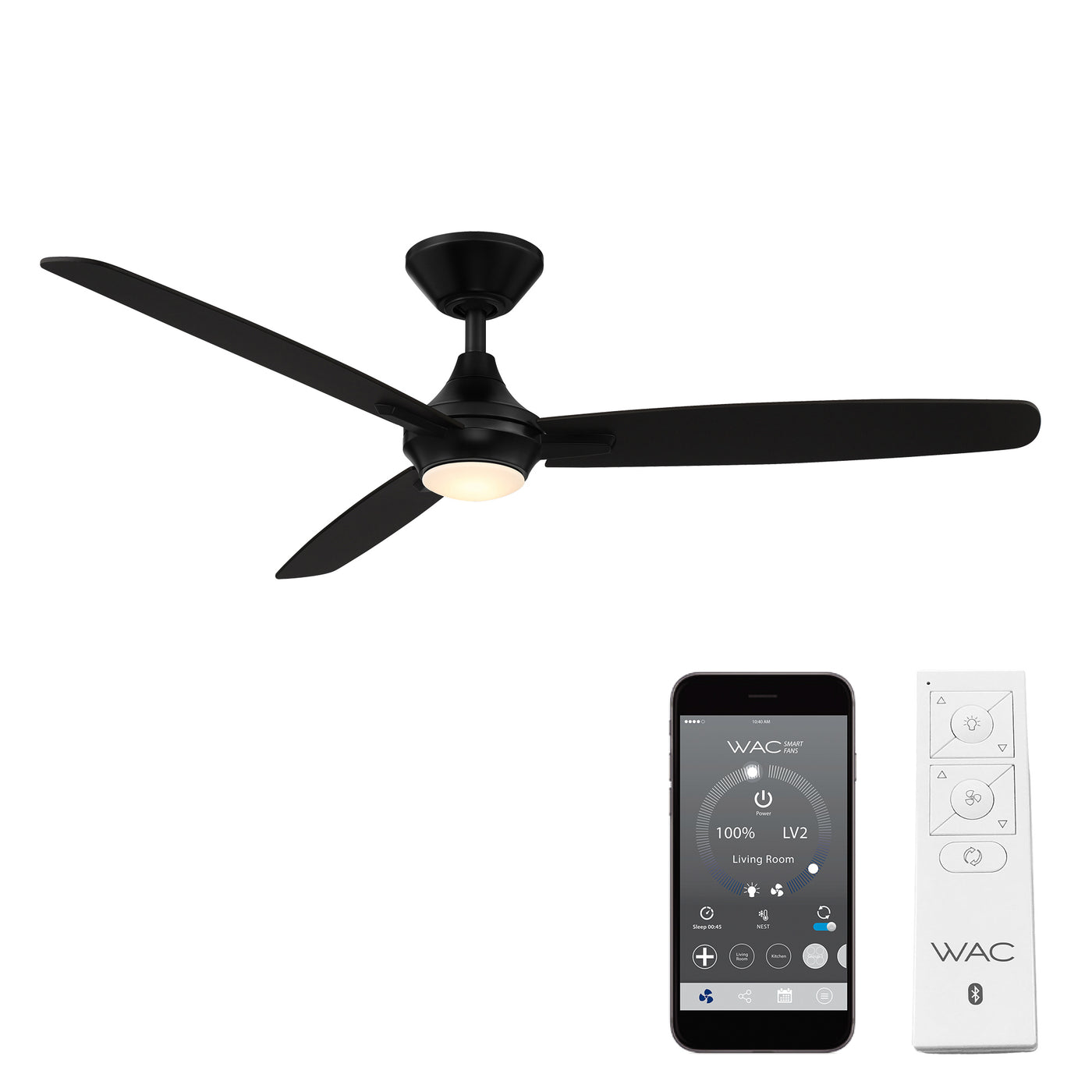 Blitzen 3-Blade LED Smart Ceiling Fan Ceiling Fan WAC Lighting