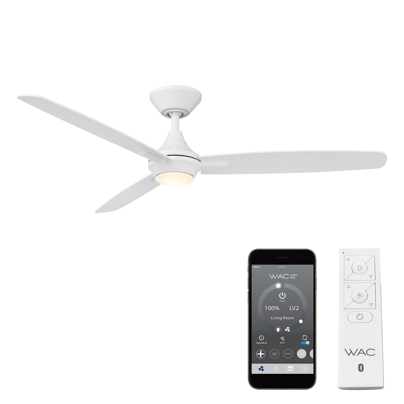 Blitzen 3-Blade LED Smart Ceiling Fan Ceiling Fan WAC Lighting