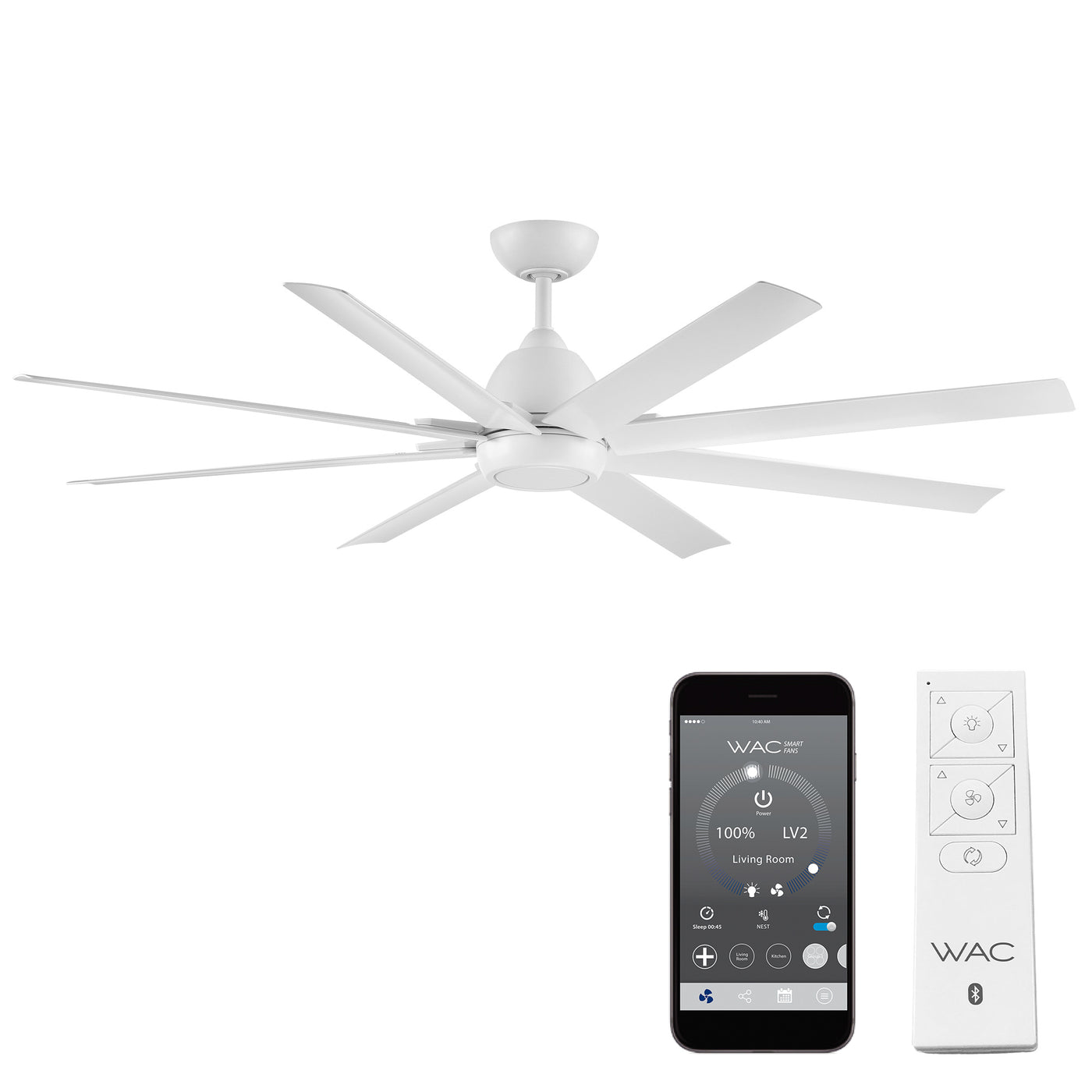 Mocha XL 8-Blade Smart Ceiling Fan Ceiling Fan WAC Lighting