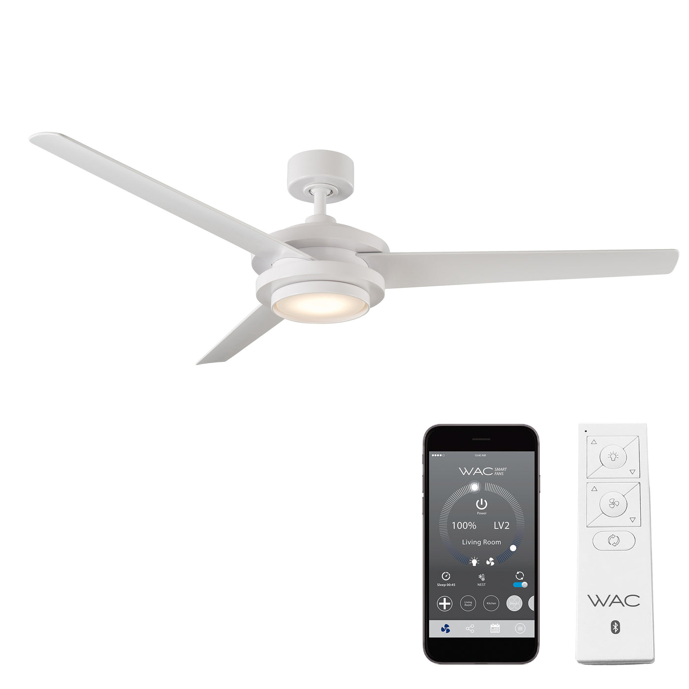 Geos 3-Blade Smart Ceiling Fan Ceiling Fan WAC Lighting