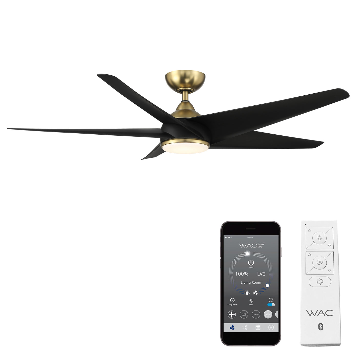 Viper 5-Blade Smart Ceiling Fan Ceiling Fan WAC Lighting