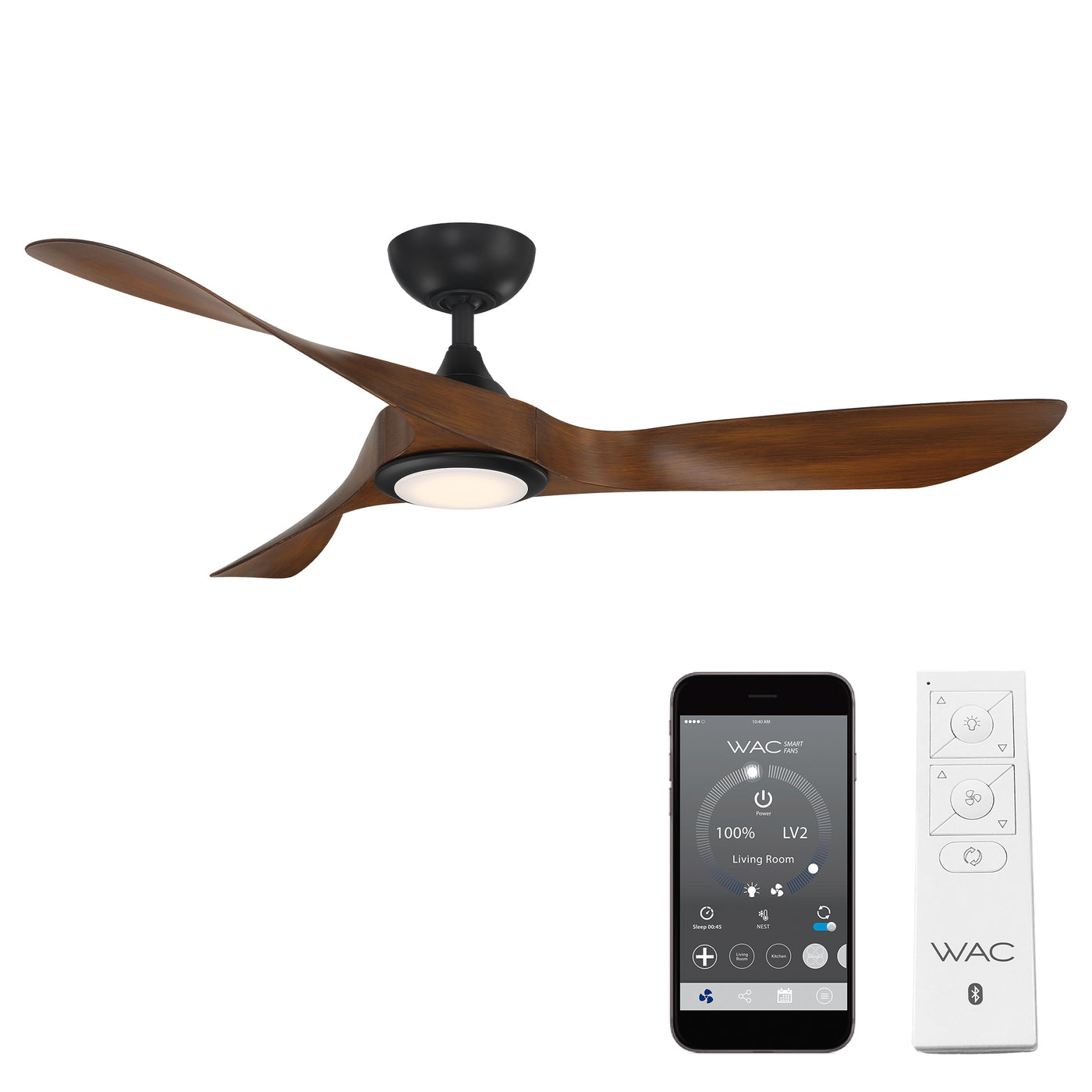 Swirl 3-Blade LED Smart Ceiling Fan Ceiling Fan WAC Lighting