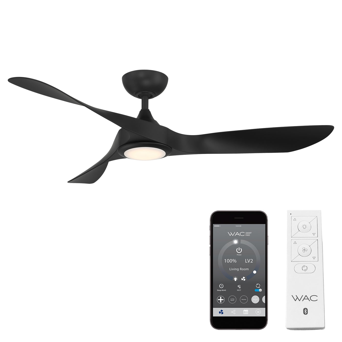 Swirl 3-Blade LED Smart Ceiling Fan Ceiling Fan WAC Lighting