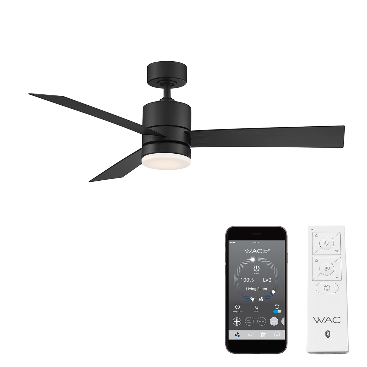 San Francisco 3-Blade Smart Ceiling Fan Ceiling Fan WAC Lighting