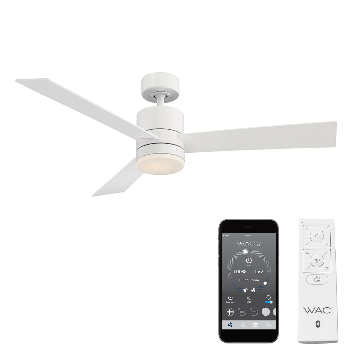 San Francisco 3-Blade Smart Ceiling Fan Ceiling Fan WAC Lighting