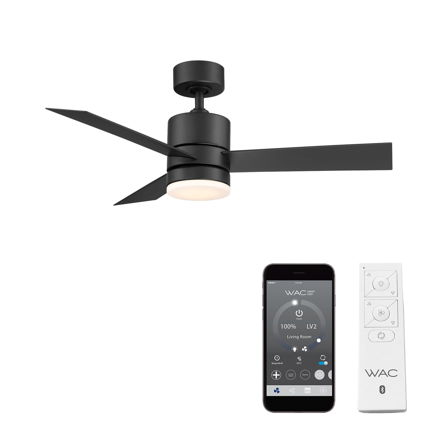 San Francisco 3-Blade Smart Ceiling Fan Ceiling Fan WAC Lighting