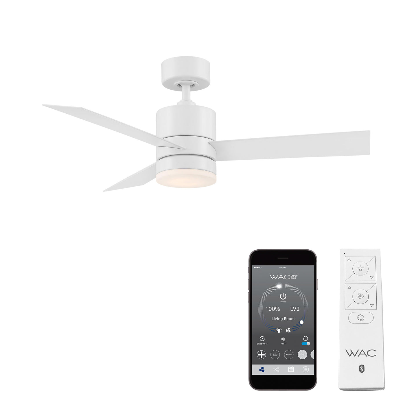 San Francisco 3-Blade Smart Ceiling Fan Ceiling Fan WAC Lighting