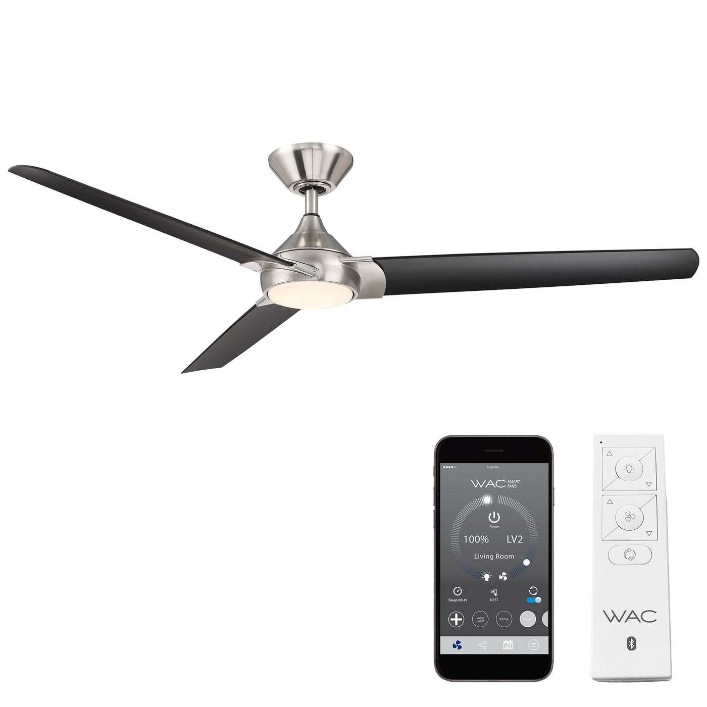 Zelda 3-Blade LED Smart Ceiling Fan Ceiling Fan WAC Lighting