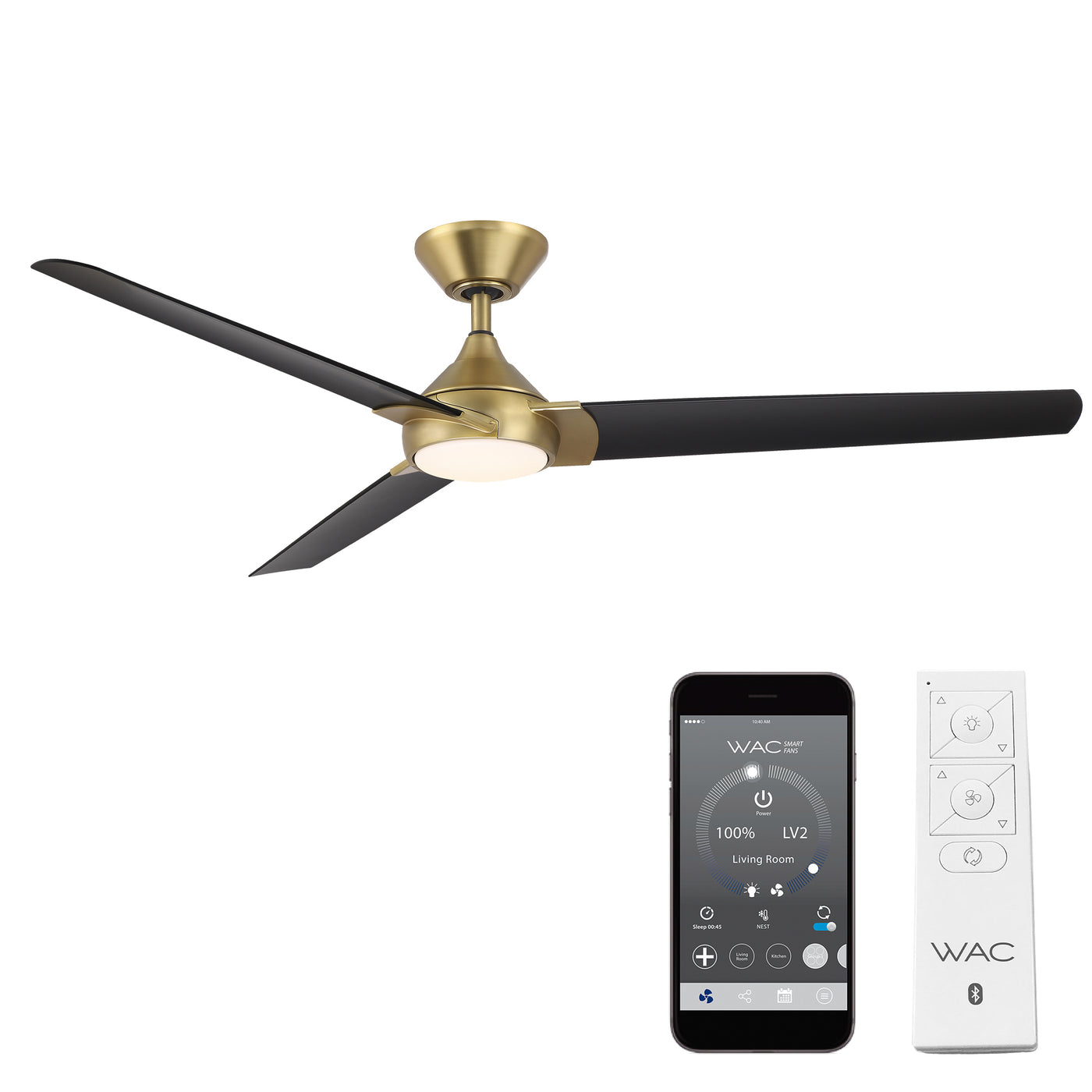 Zelda 3-Blade LED Smart Ceiling Fan Ceiling Fan WAC Lighting