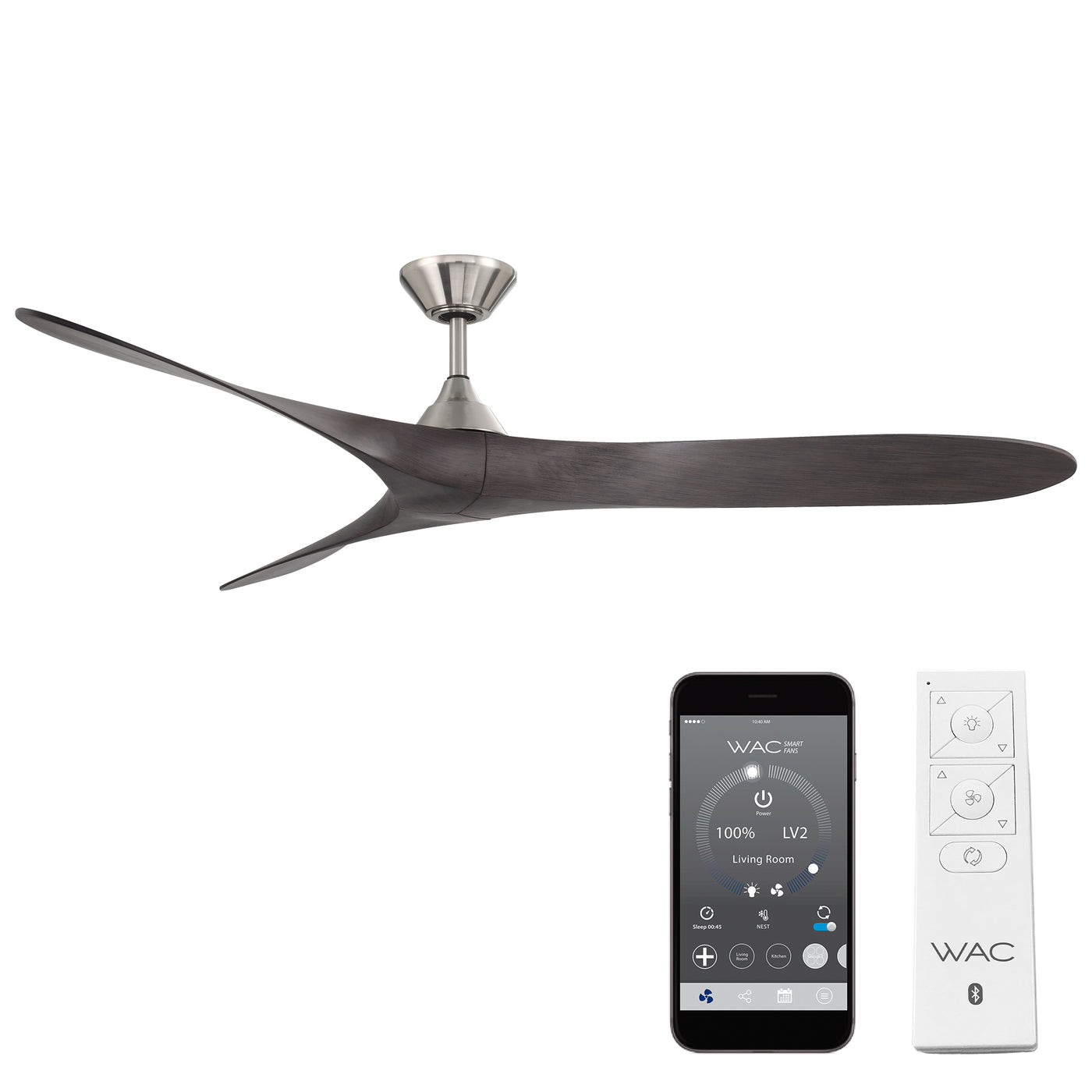 Malibu 3-Blade LED Smart Ceiling Fan Ceiling Fan WAC Lighting