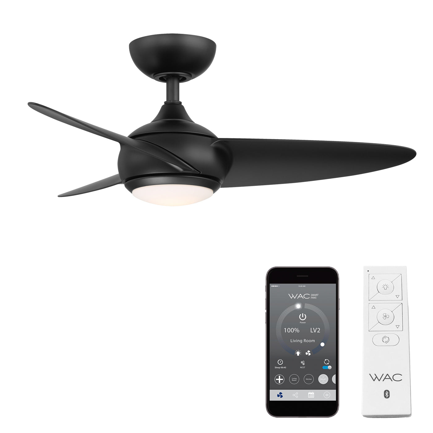 Loft 3-Blade LED Smart Ceiling Fan Ceiling Fan WAC Lighting