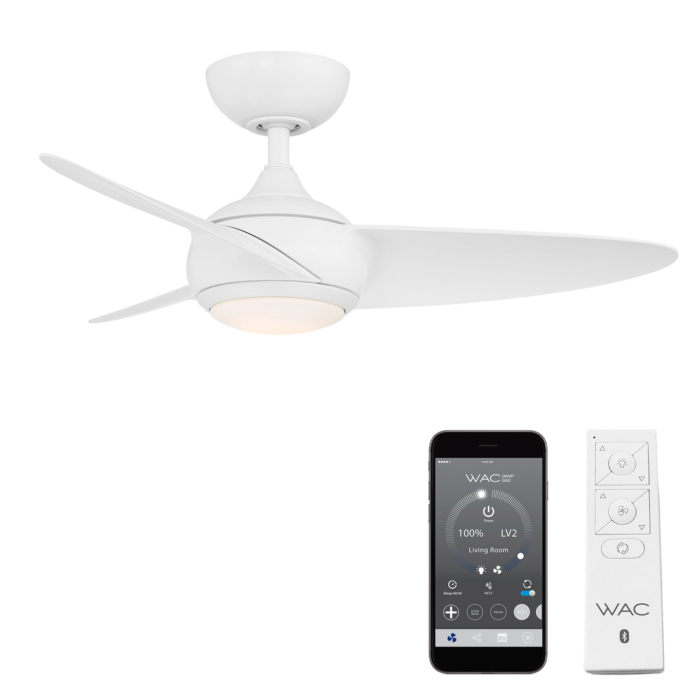 Loft 3-Blade LED Smart Ceiling Fan Ceiling Fan WAC Lighting