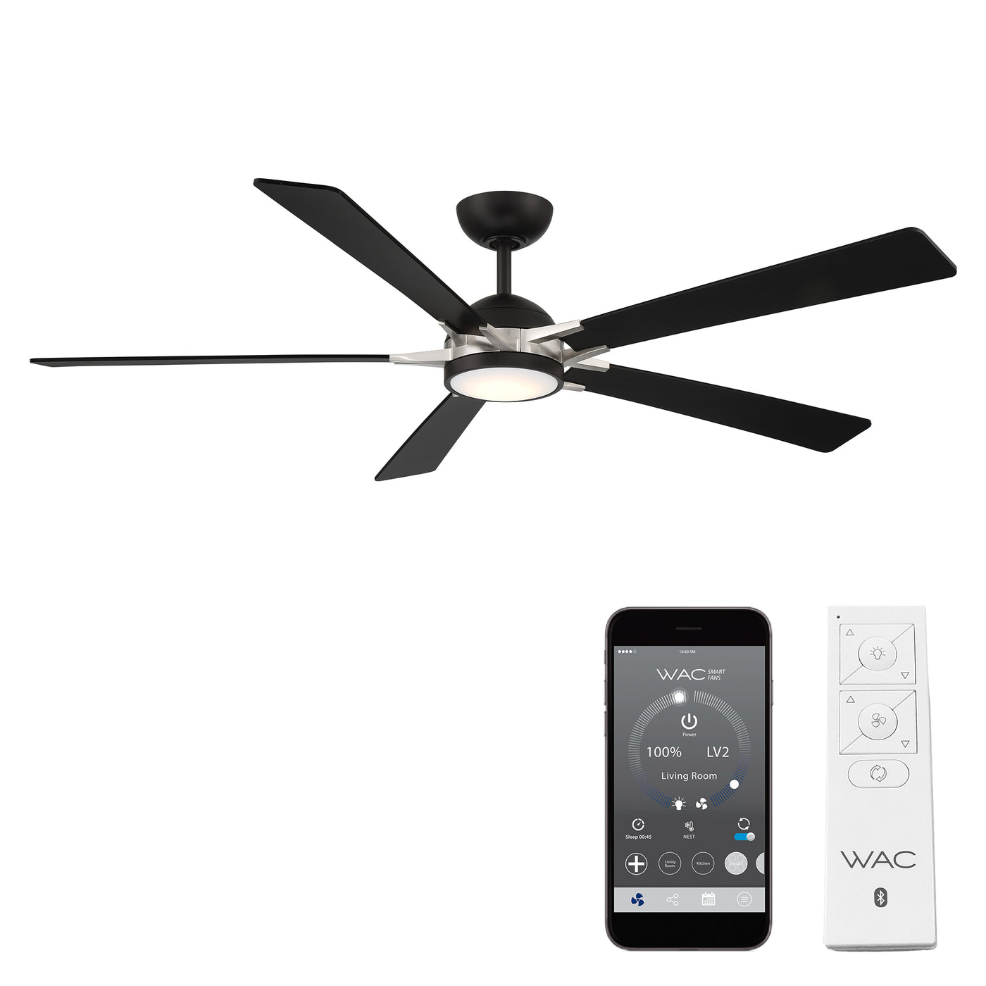 Rotary 5-Blade LED Smart Ceiling Fan Ceiling Fan WAC Lighting