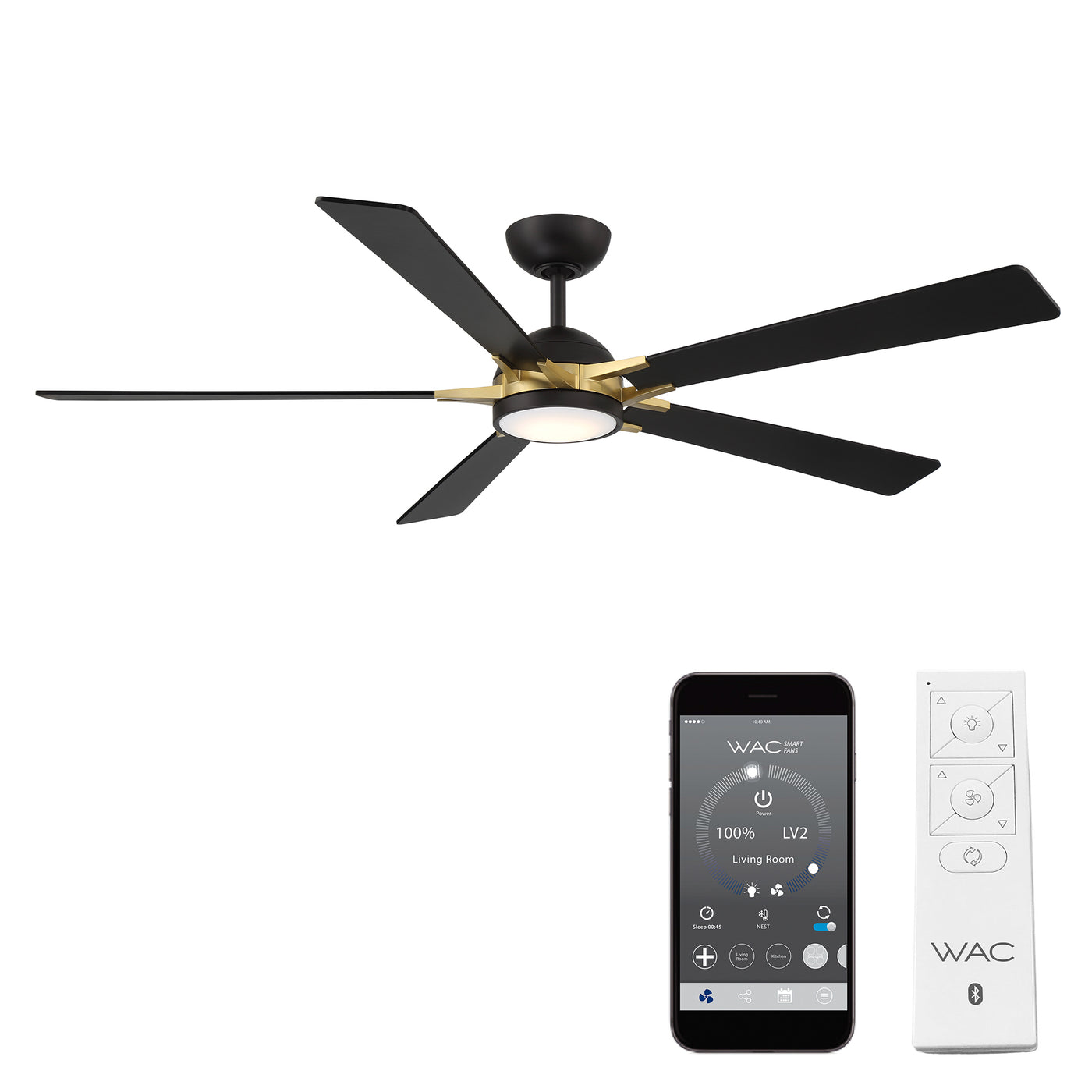 Rotary 5-Blade LED Smart Ceiling Fan Ceiling Fan WAC Lighting