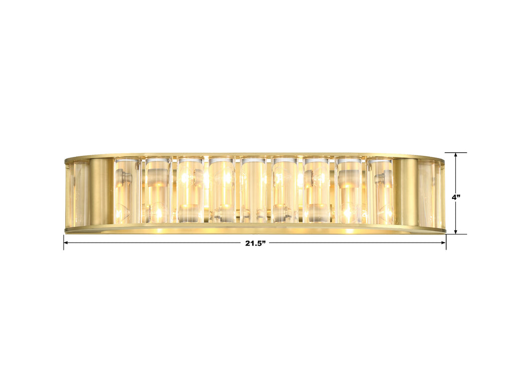 Libby Langdon Farris 4 Light Aged Brass Bathroom Vanity Bath and Vanity Crystorama