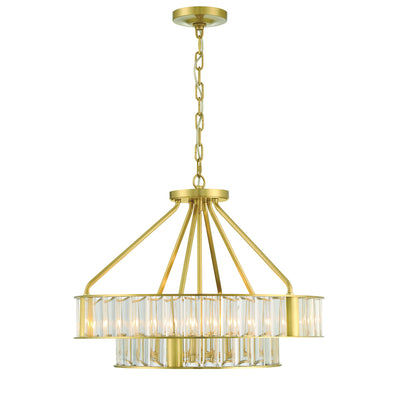 Libby Langdon Farris 6 Light Aged Brass Chandelier Chandelier Crystorama