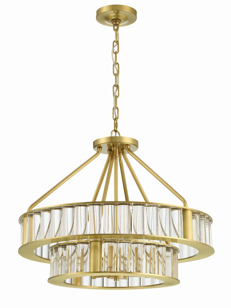 Libby Langdon Farris 6 Light Aged Brass Chandelier Chandelier Crystorama