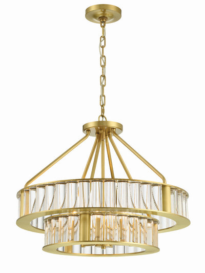 Libby Langdon Farris 6 Light Aged Brass Chandelier Chandelier Crystorama