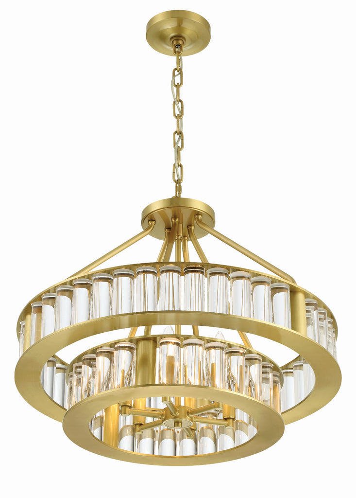 Libby Langdon Farris 6 Light Aged Brass Chandelier Chandelier Crystorama