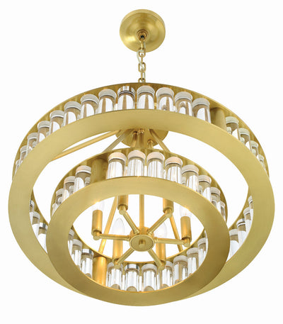 Libby Langdon Farris 6 Light Aged Brass Chandelier Chandelier Crystorama