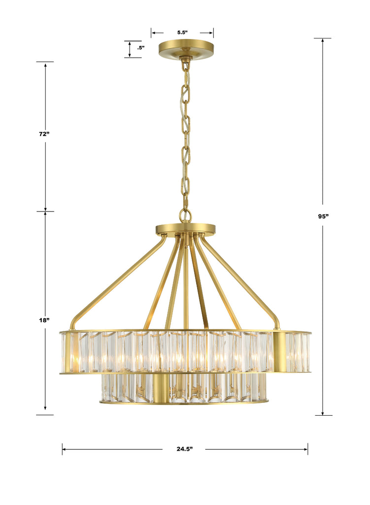 Libby Langdon Farris 6 Light Aged Brass Chandelier Chandelier Crystorama