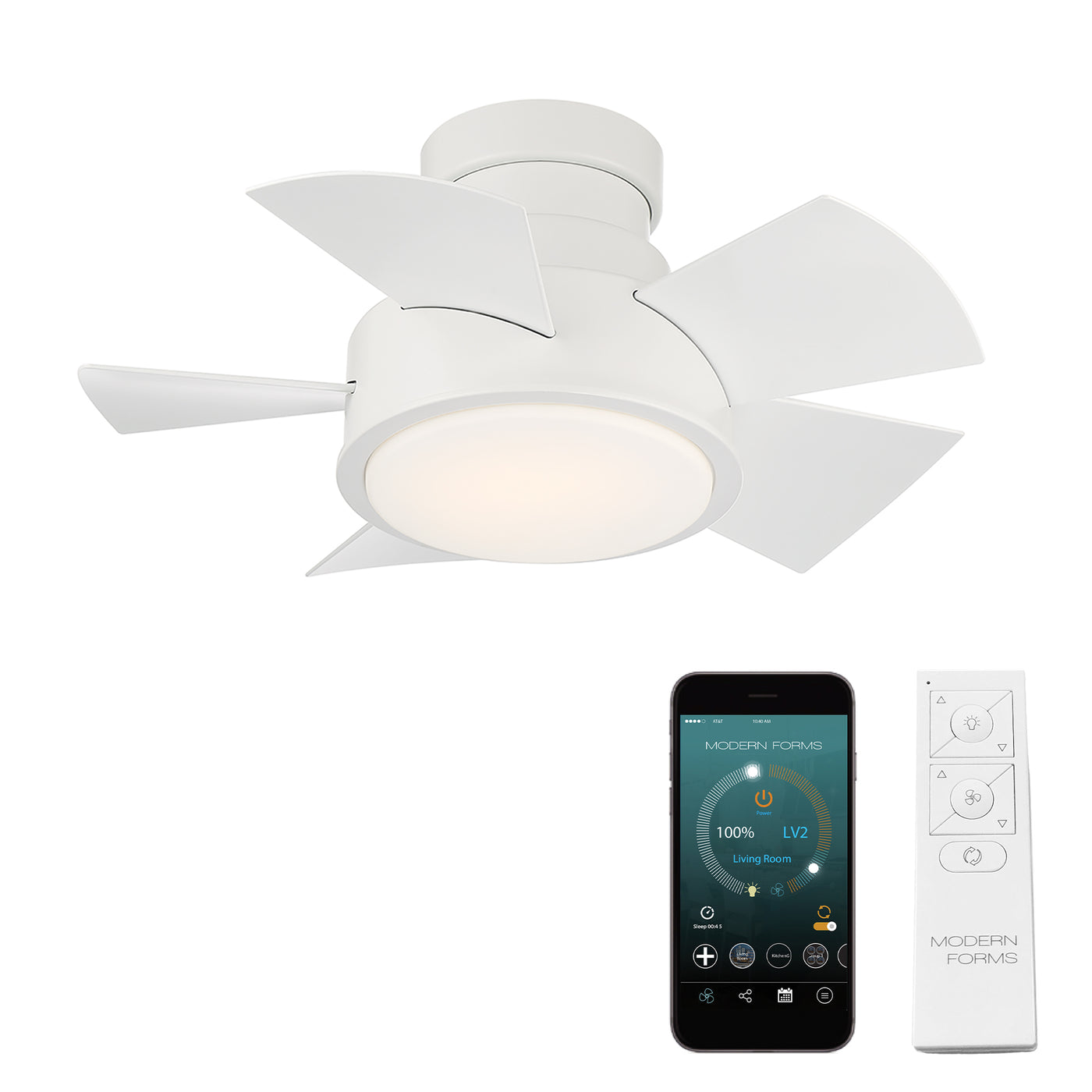 Vox 5-Blade LED Smart Flush Mount Ceiling Fan Ceiling Fan Modern Forms