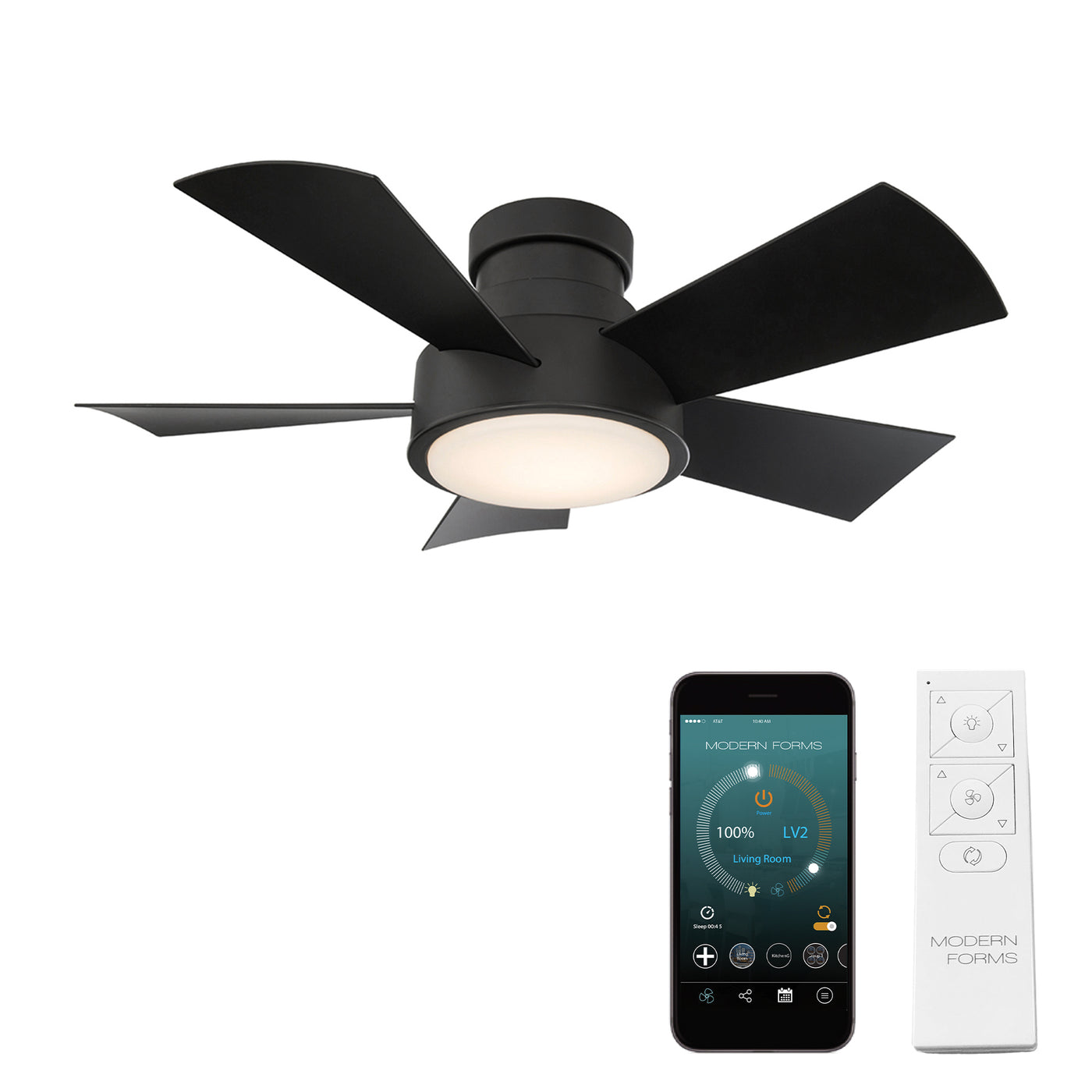 Vox 5-Blade LED Smart Flush Mount Ceiling Fan Ceiling Fan Modern Forms