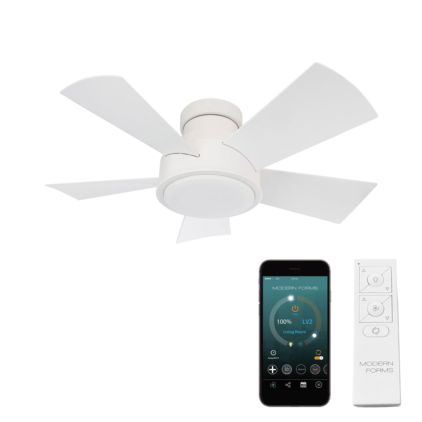 Vox 5-Blade LED Smart Flush Mount Ceiling Fan Ceiling Fan Modern Forms