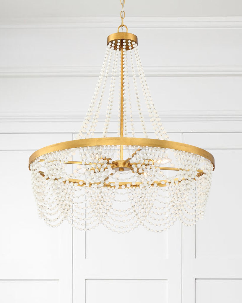 Doral 6 Light Matte White Chandelier Chandelier Crystorama