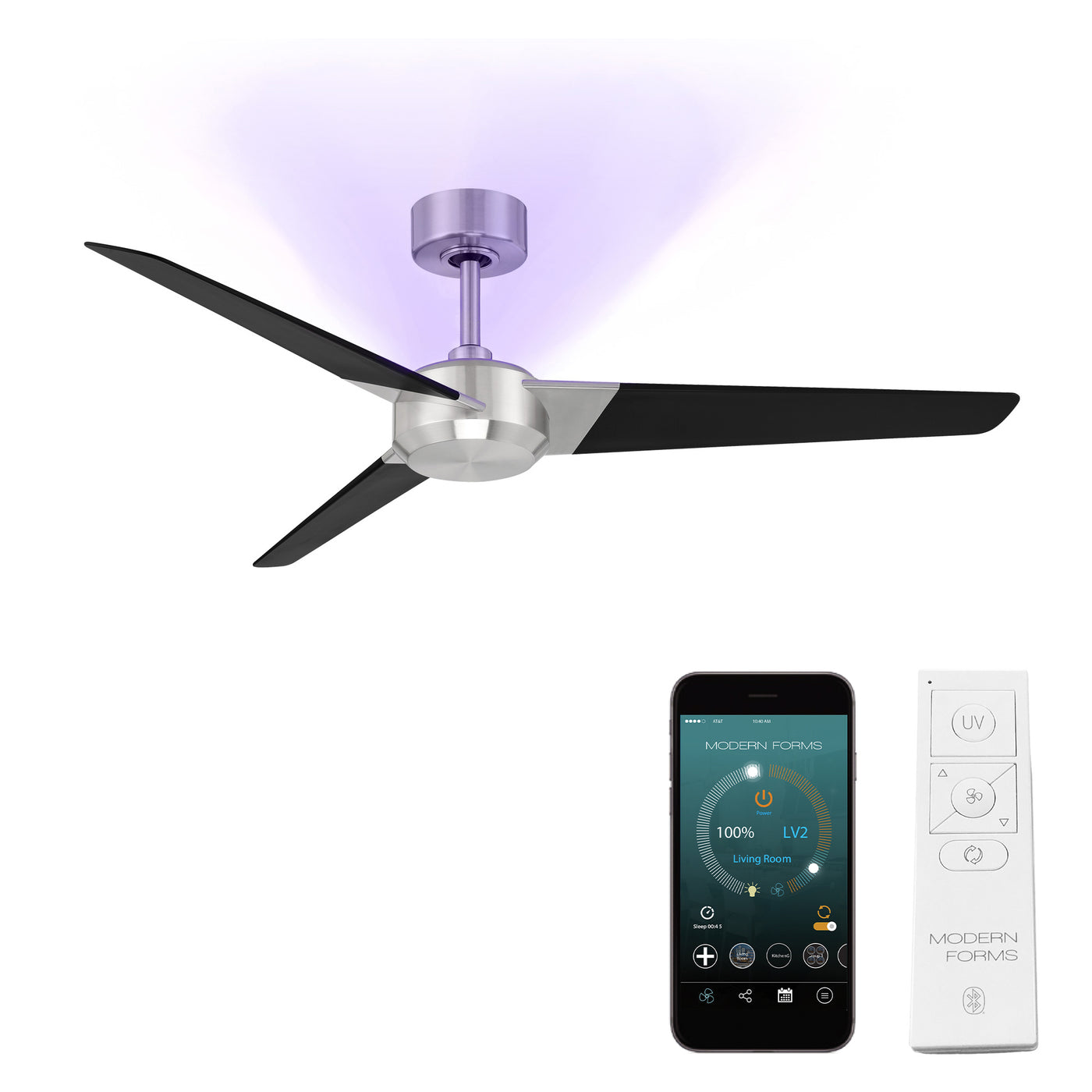 Ultra 3-Blade UV-C Radiating Smart Ceiling Fan Ceiling Fan Modern Forms