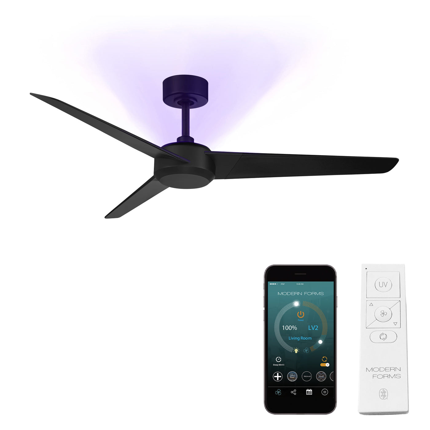 Ultra 3-Blade UV-C Radiating Smart Ceiling Fan Ceiling Fan Modern Forms