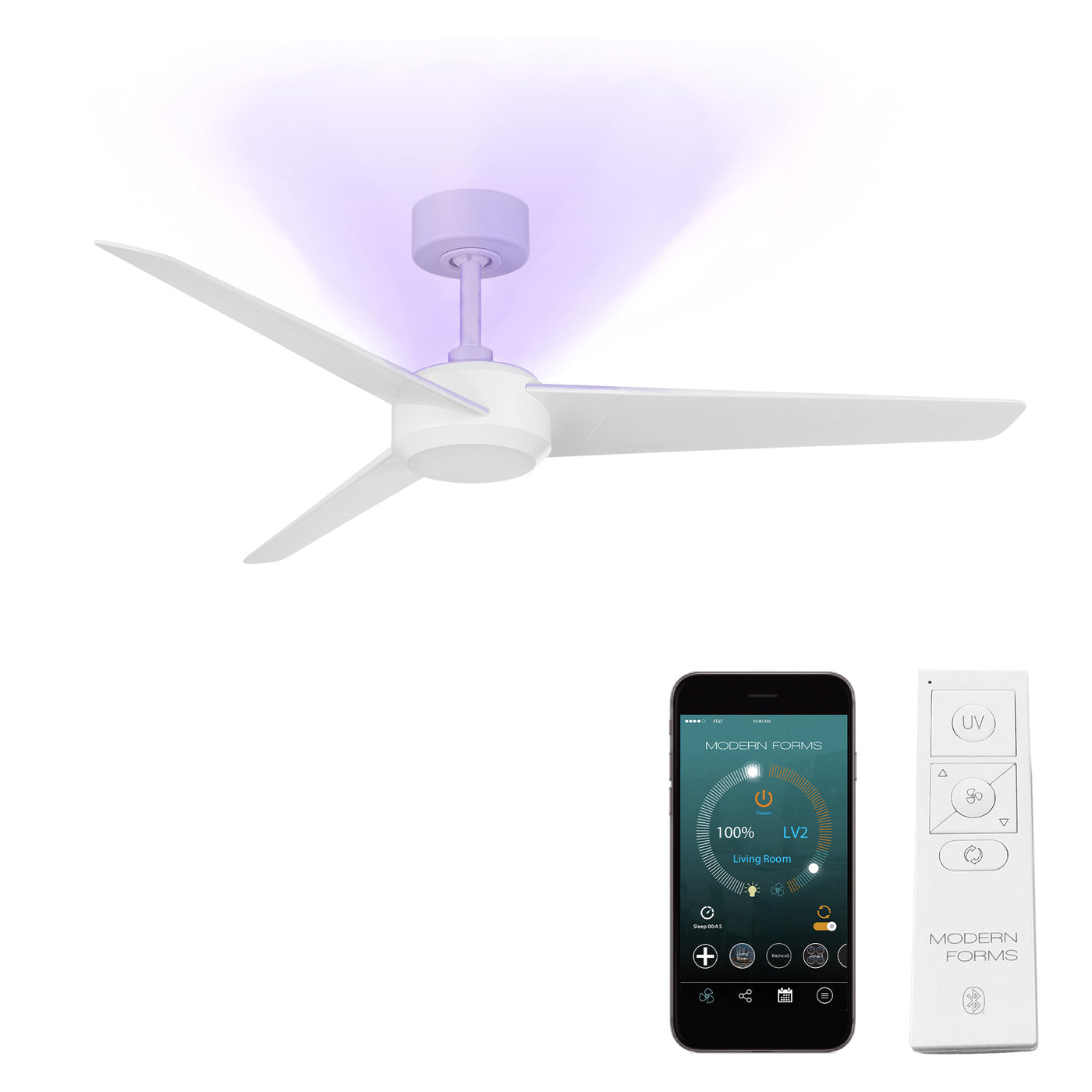 Ultra 3-Blade UV-C Radiating Smart Ceiling Fan Ceiling Fan Modern Forms