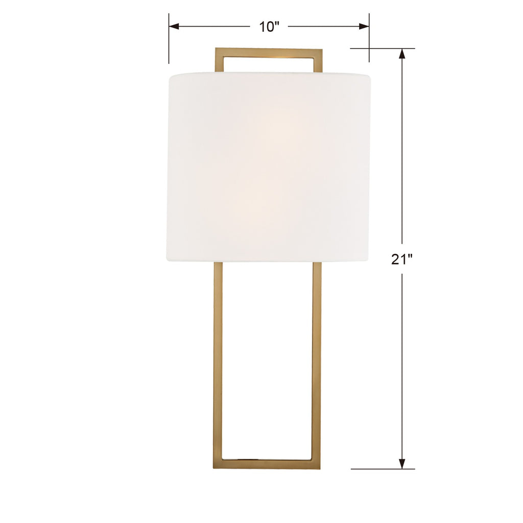 Fremont 2 Light Vibrant Gold Sconce Wall Sconce Crystorama