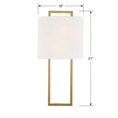 Fremont 2 Light Vibrant Gold Sconce Wall Sconce Crystorama