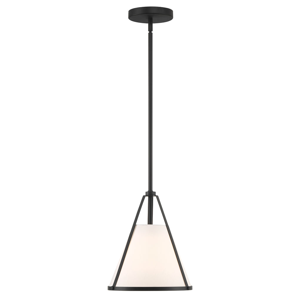 Fulton 1 Light Black Pendant Pendant Crystorama