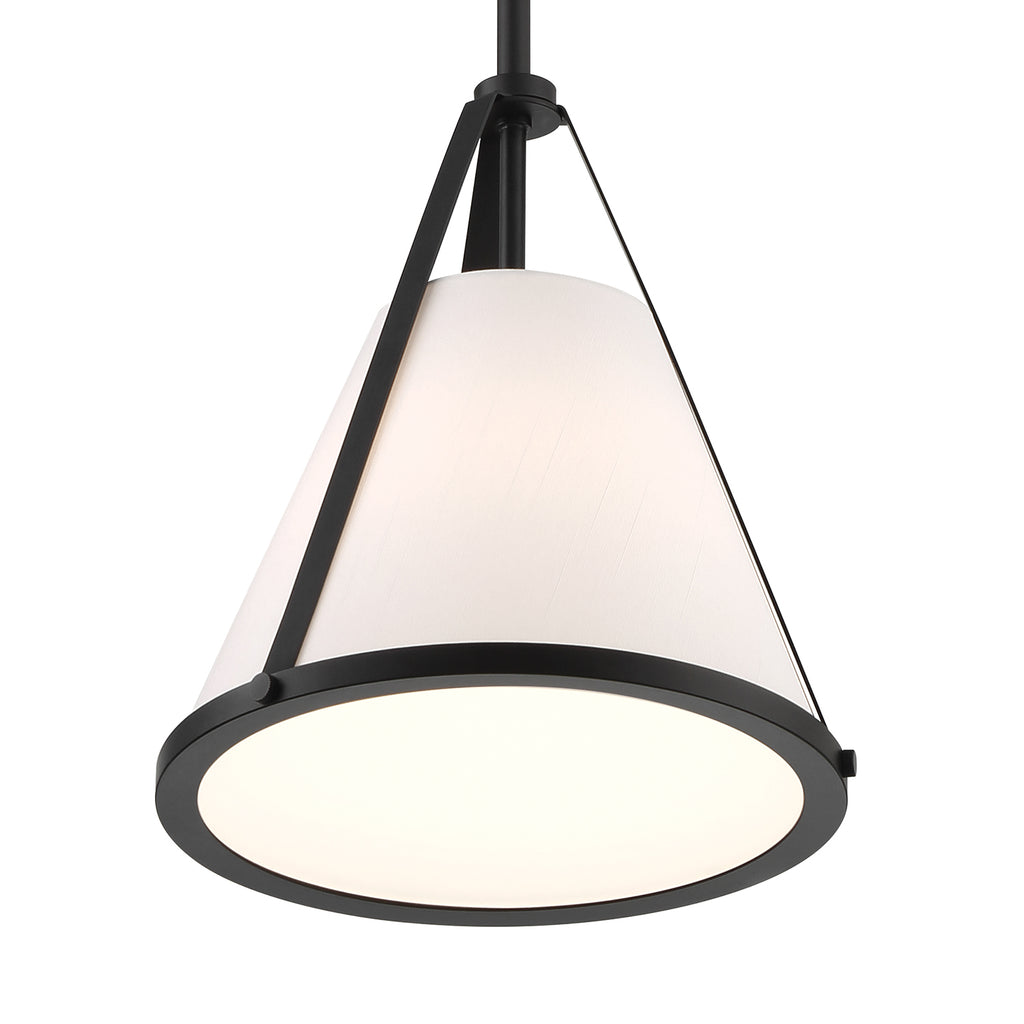 Fulton 1 Light Black Pendant Pendant Crystorama