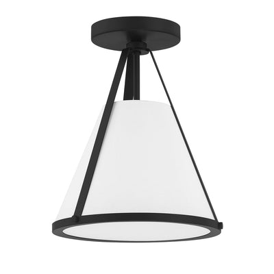 Fulton 1 Light Black Semi Flush Mount Semi Flush Crystorama