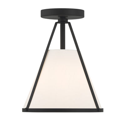 Fulton 1 Light Black Semi Flush Mount Semi Flush Crystorama