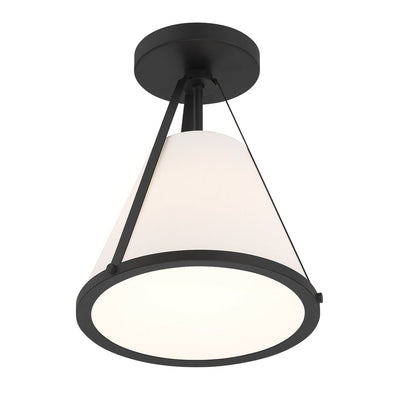 Fulton 1 Light Black Semi Flush Mount Semi Flush Crystorama