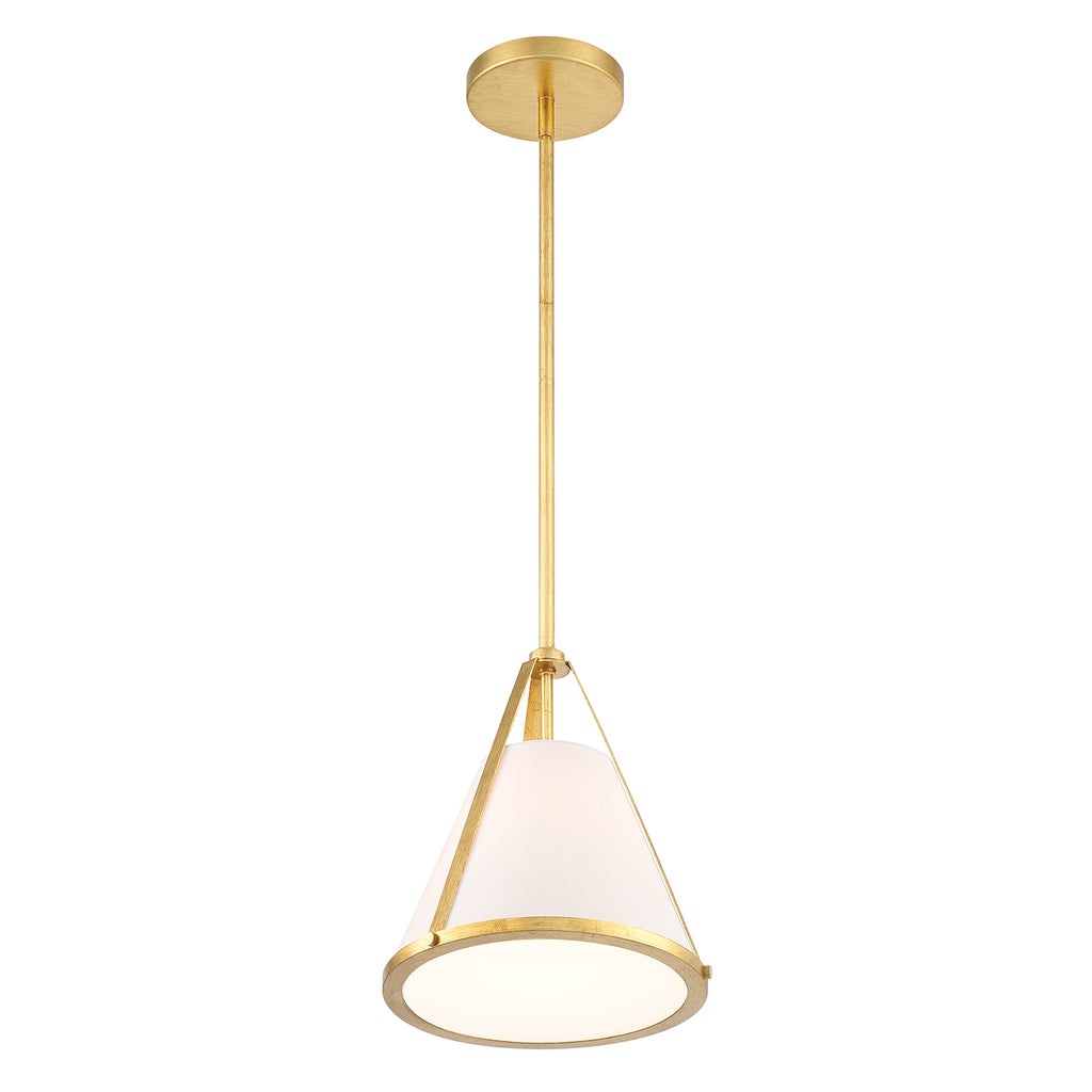 Fulton 1 Light Antique Gold Pendant Pendant Crystorama