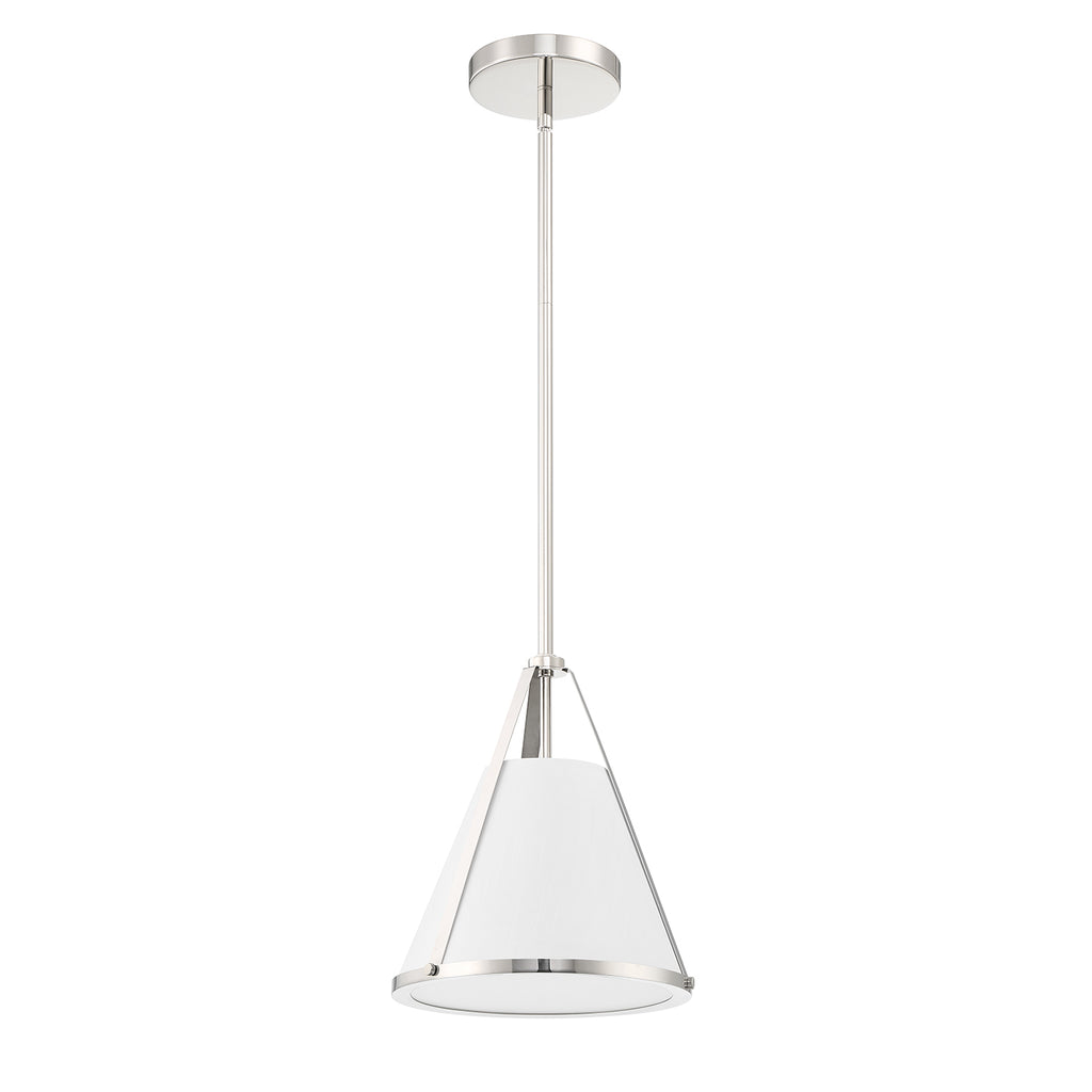 Fulton 1 Light Polished Nickel Pendant Pendant Crystorama