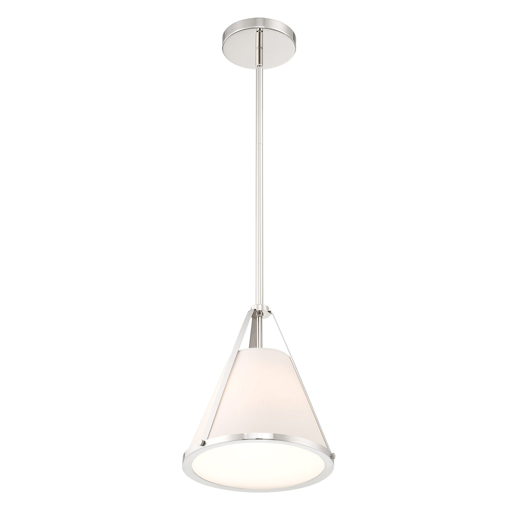 Fulton 1 Light Polished Nickel Pendant Pendant Crystorama