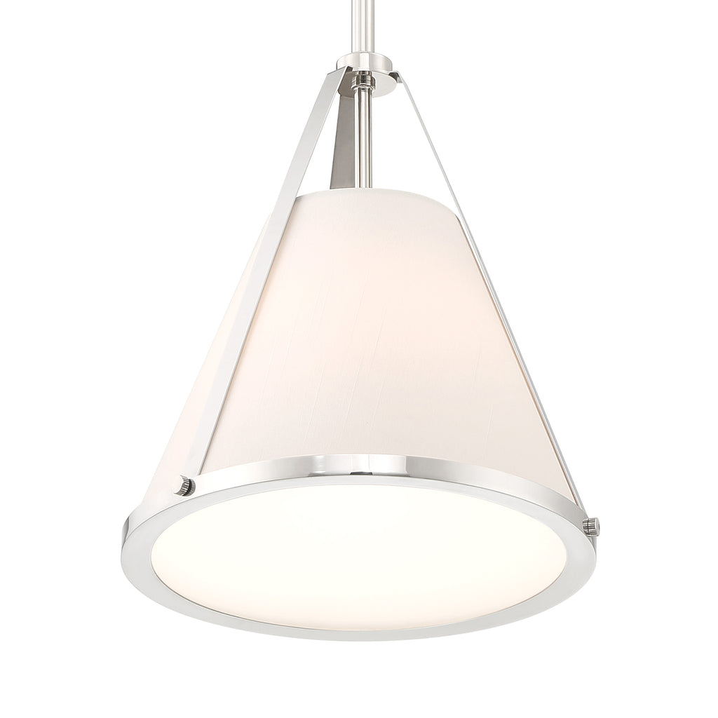 Fulton 1 Light Polished Nickel Pendant Pendant Crystorama